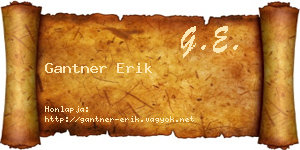 Gantner Erik névjegykártya